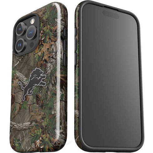 NFL Detroit Lions Realtree Xtra Green Camo iPhone 16 Pro Impact Case